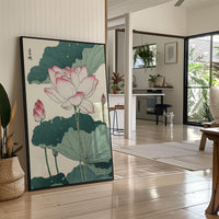 Lotus Blooms Between Library Lines