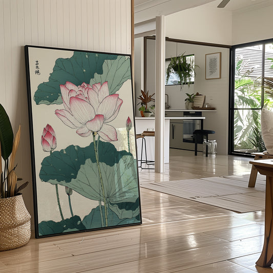 Lotus Blooms Between Library Lines