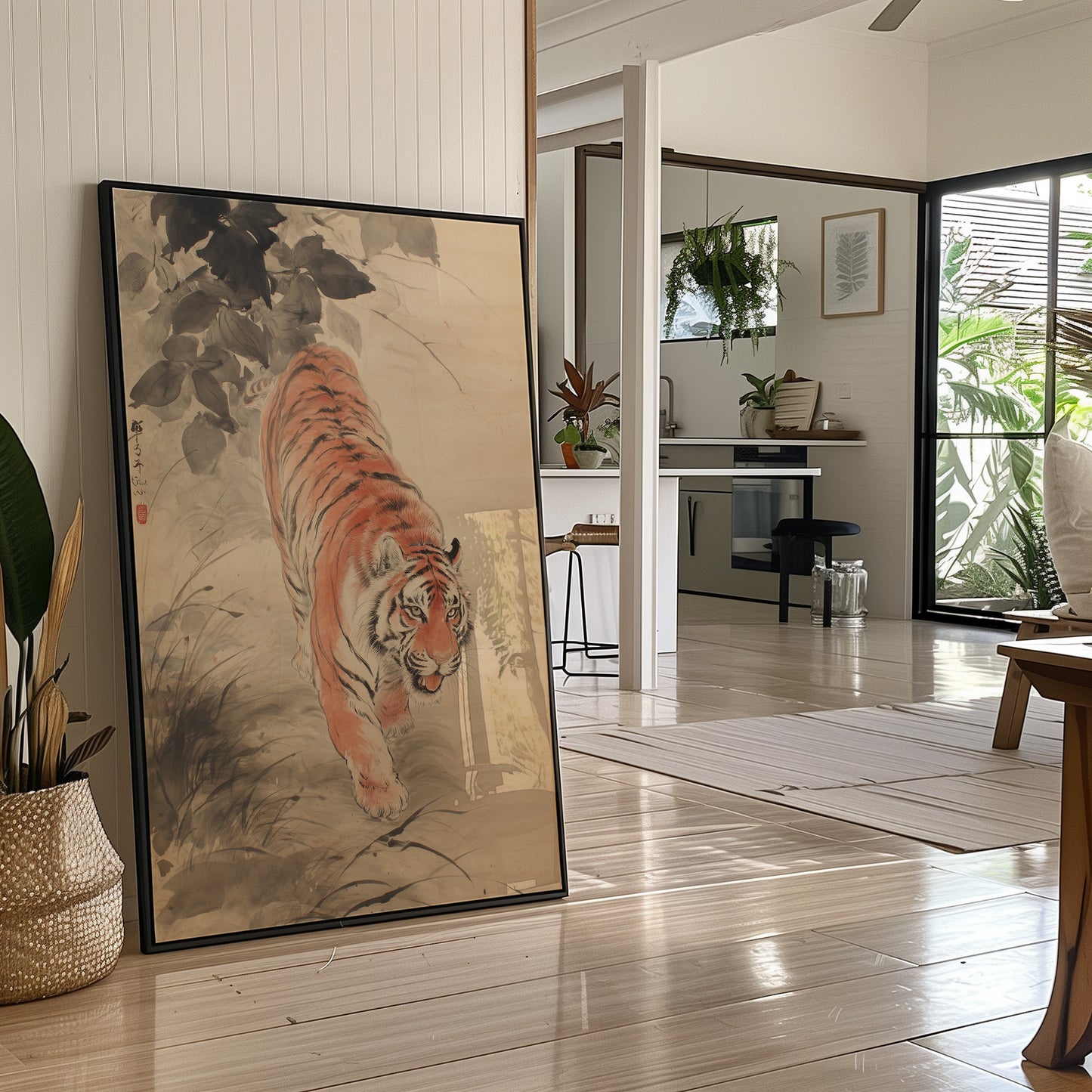 Silent Steps Through Misty Bamboo