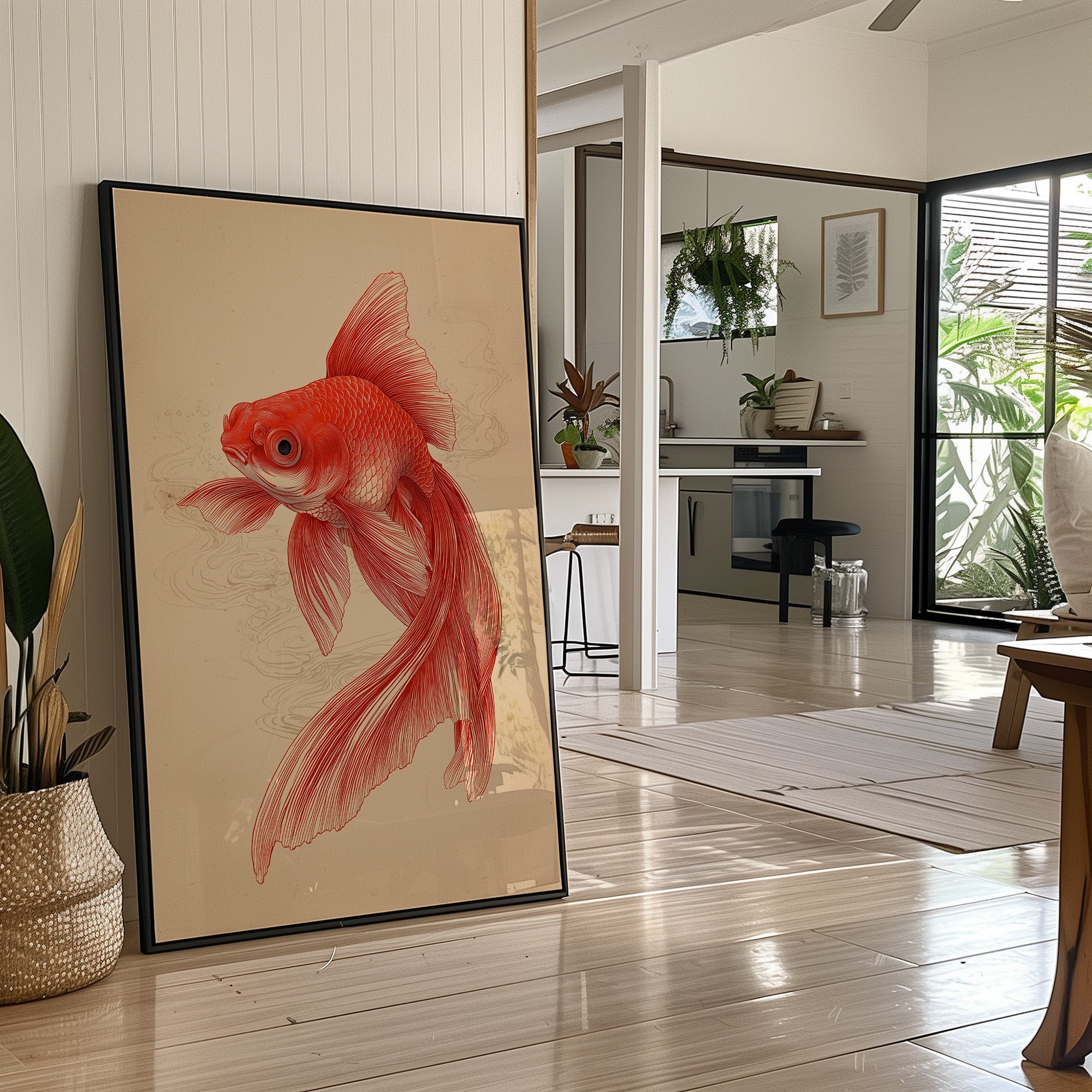 Red Fins Dance In Morning Light