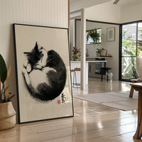 Sleeping Cat Finds Zen Peace