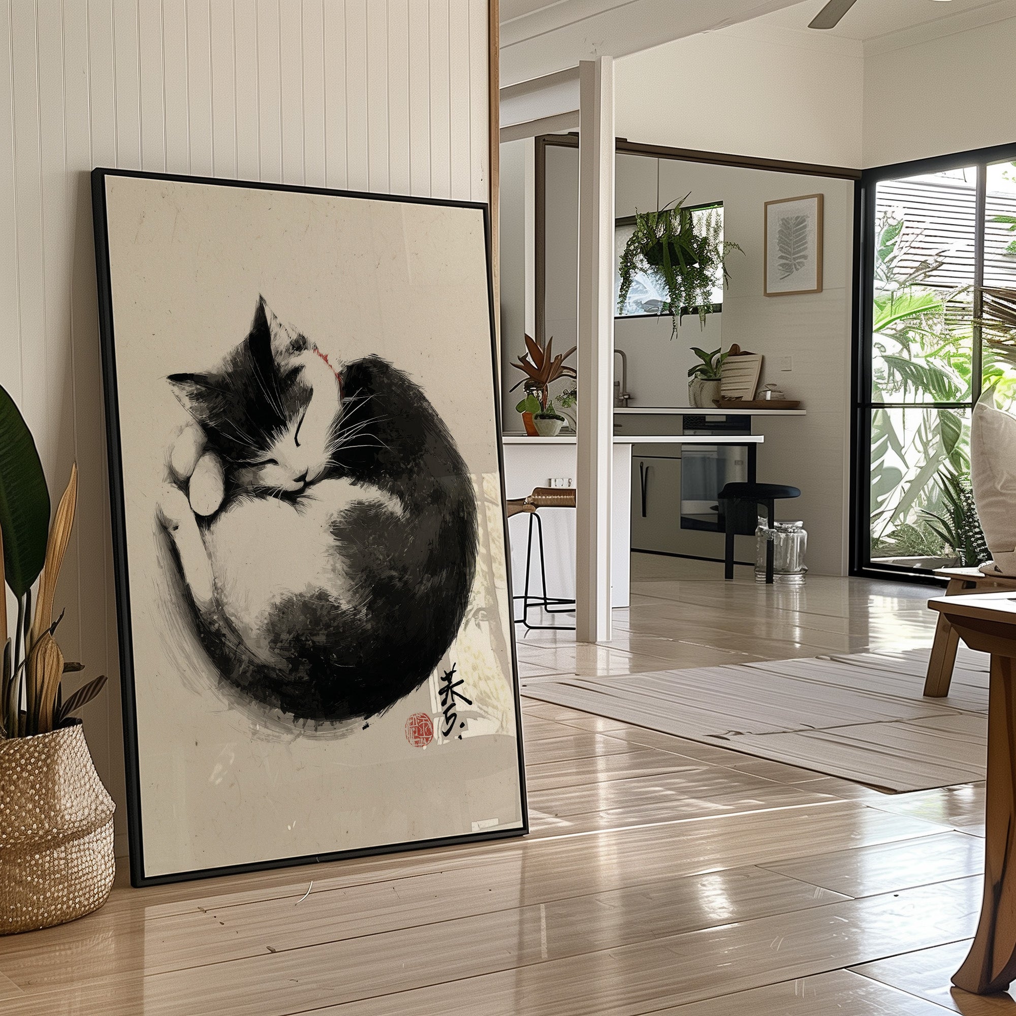 Sleeping Cat Finds Zen Peace