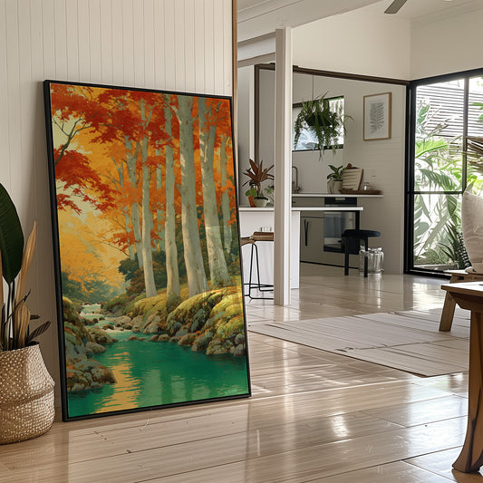 Birch Grove Mirrors Autumn's Fire