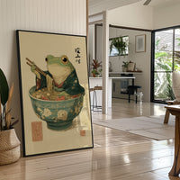 Wise Frog Savors Noodle Symphony