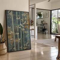 Bamboo Gardens Bathed In Moonlight