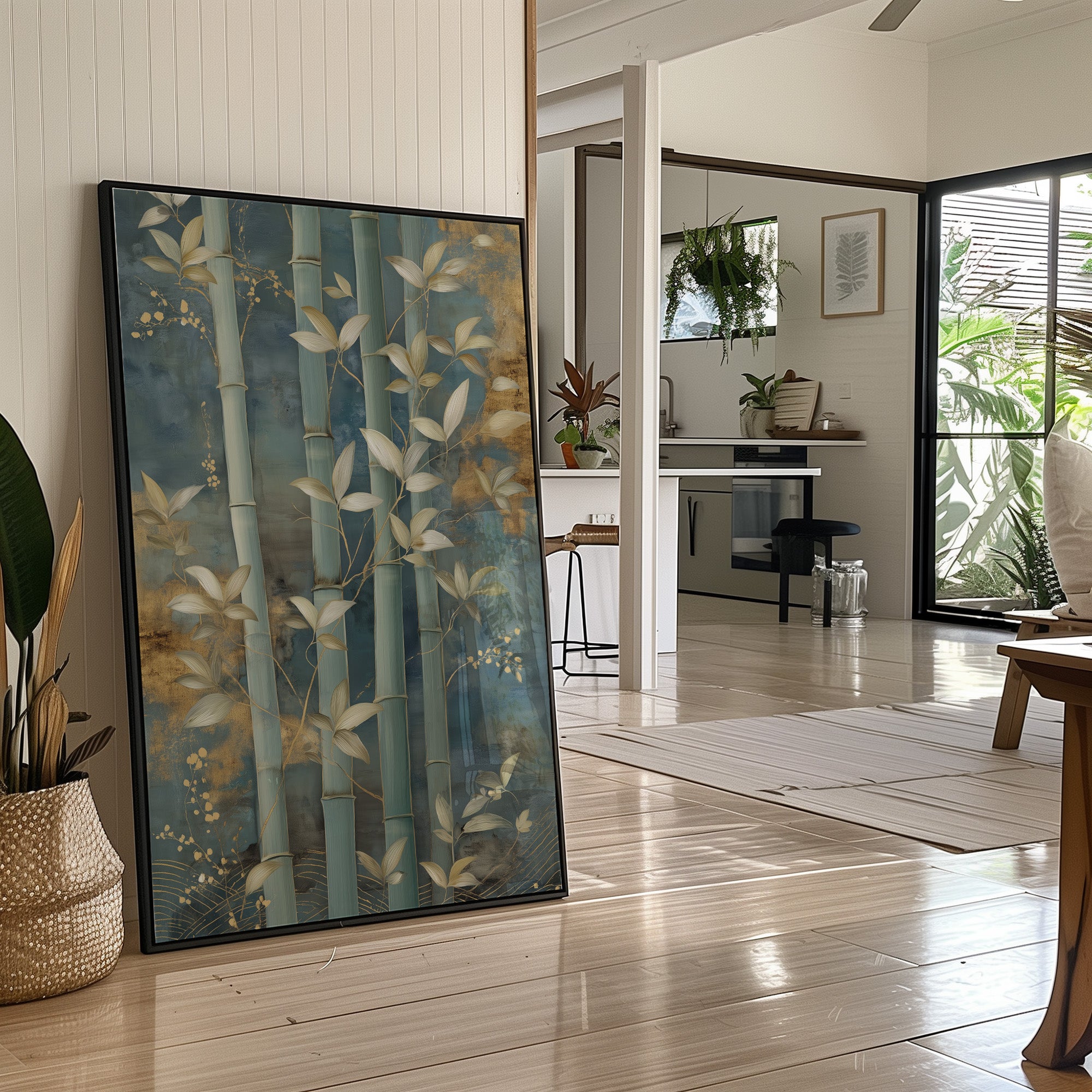 Bamboo Gardens Bathed In Moonlight