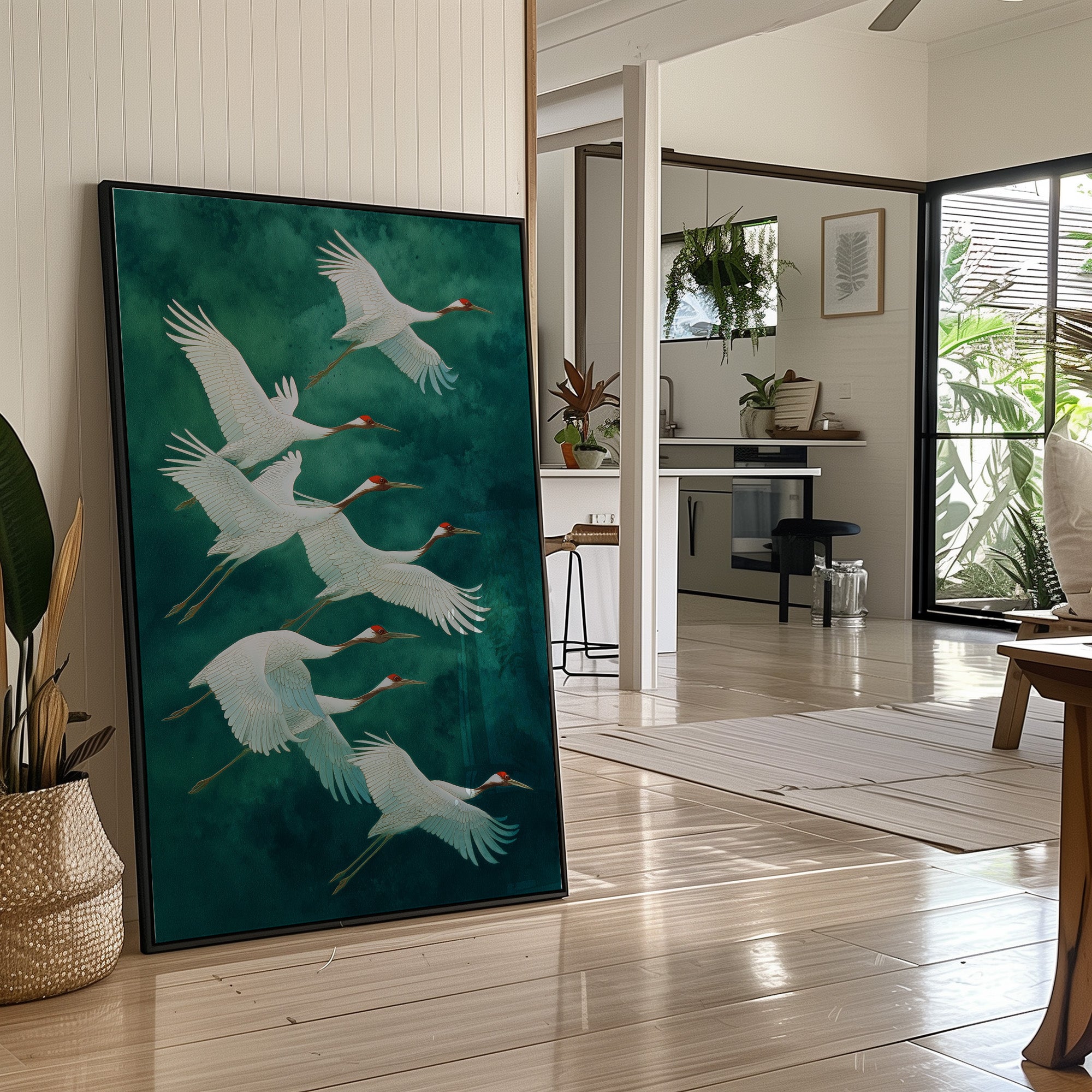 Flight Of White Wings At Dawn