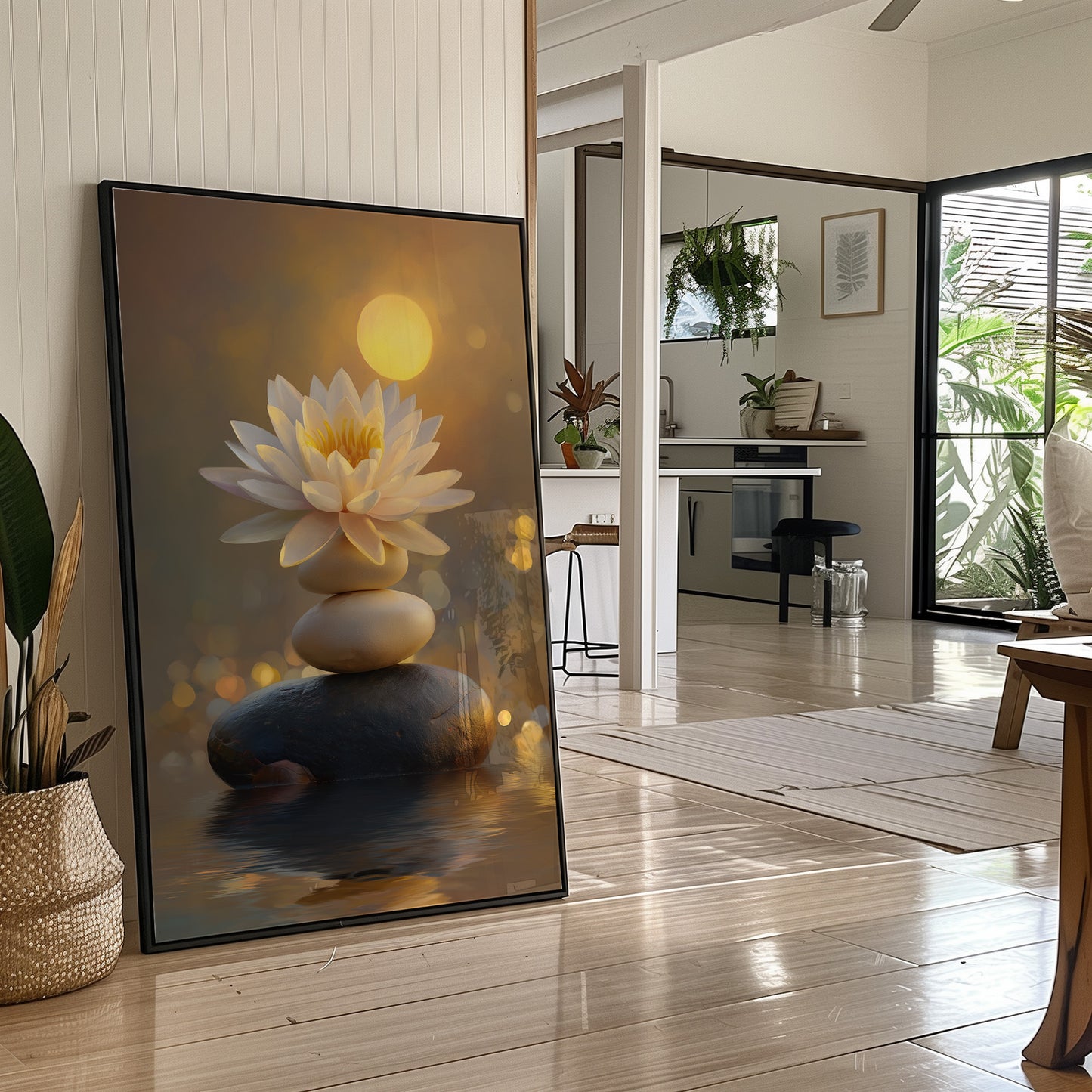 Sacred Lotus Bathes In Golden Light