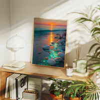 Turquoise Stones Catch Sunset's Fire