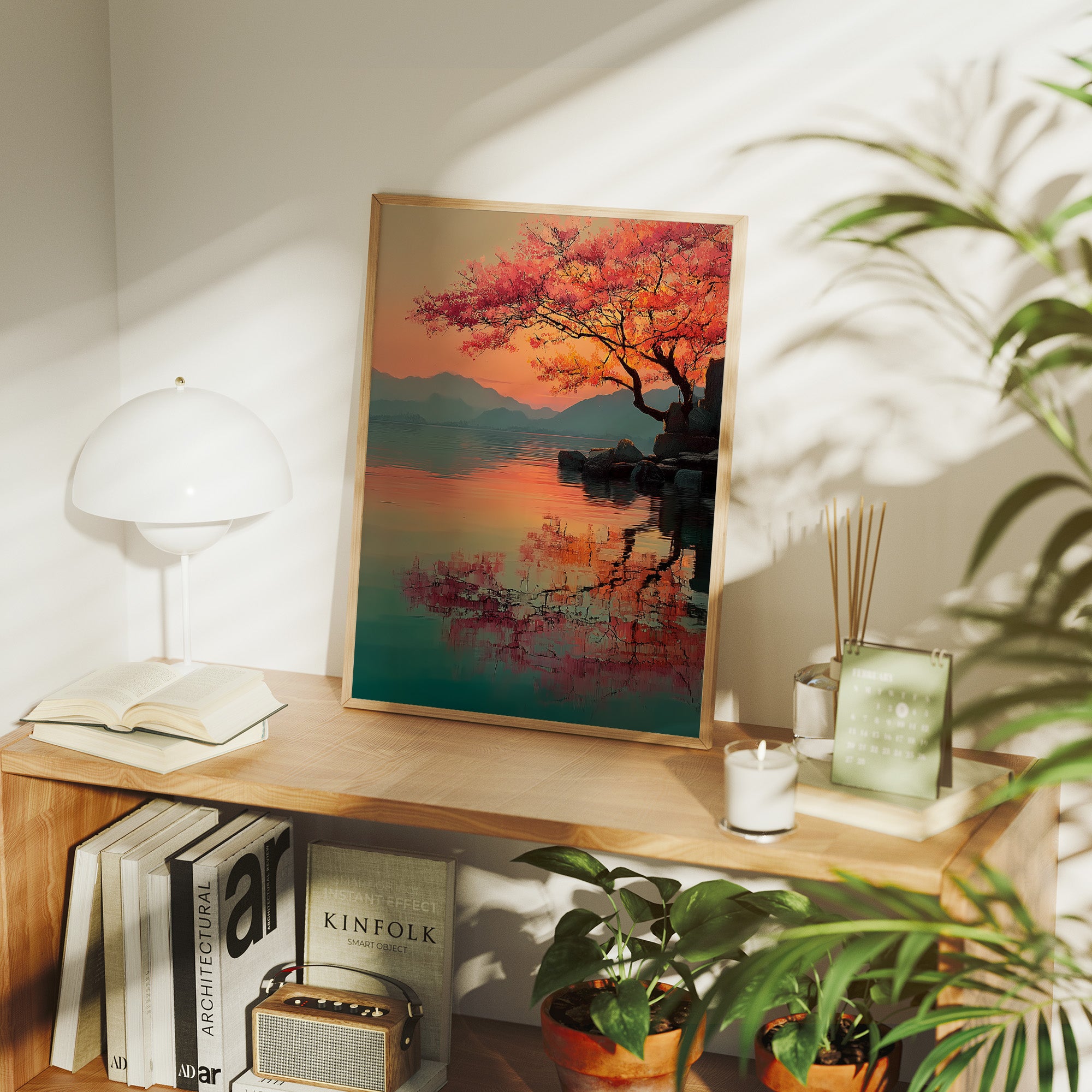 Coral Blossoms Meet Mountain Lake