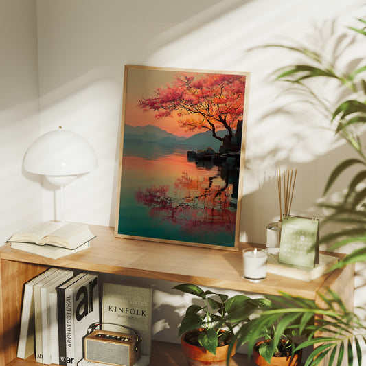 Coral Blossoms Meet Mountain Lake