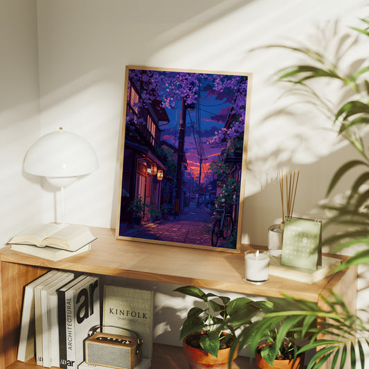 Cherry Blossoms Paint The Twilight Street