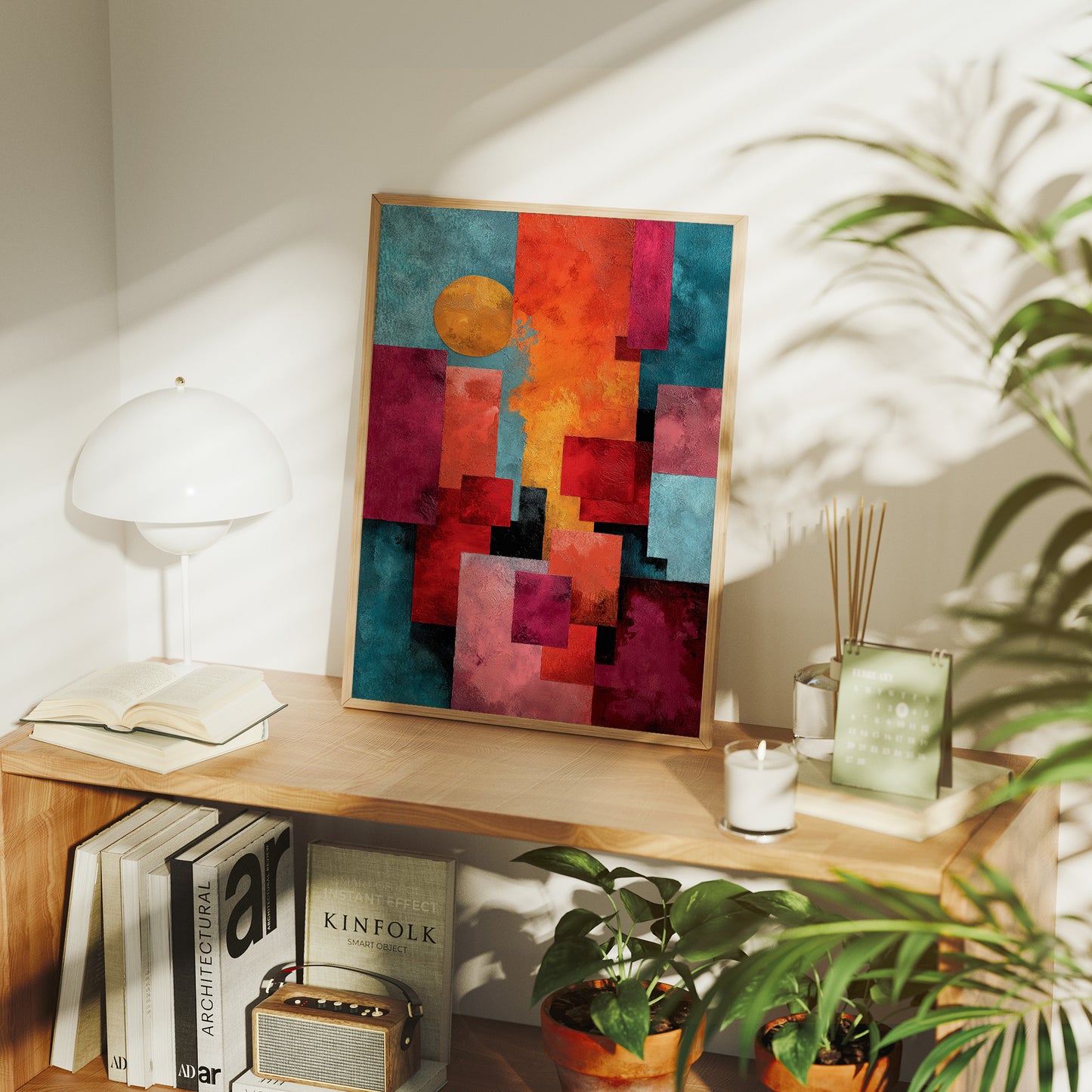 Golden Sun Through City Blocks