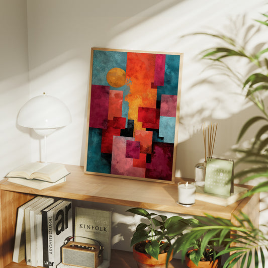 Golden Sun Through City Blocks