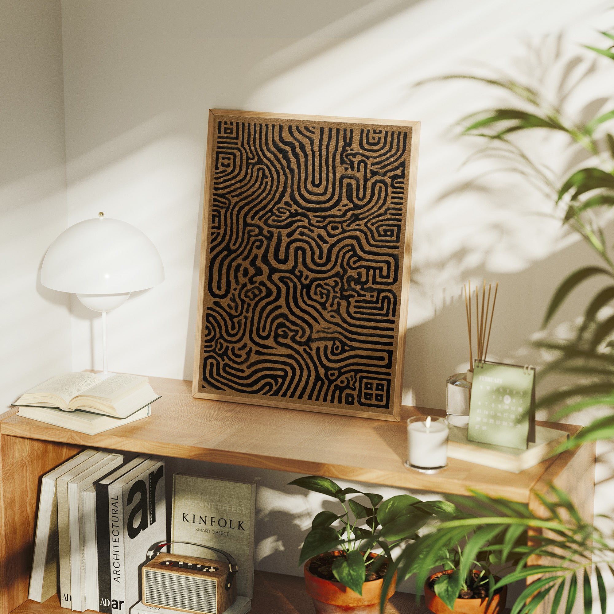 Labyrinth Lines Dance In Bronze Light