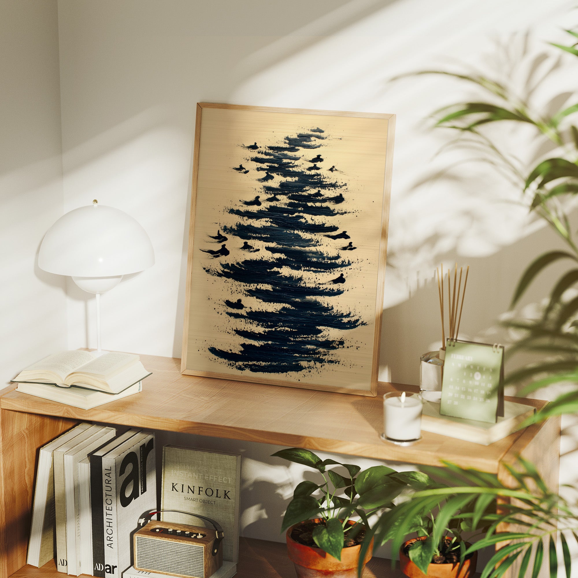 Birds Dance Through Inky Waves