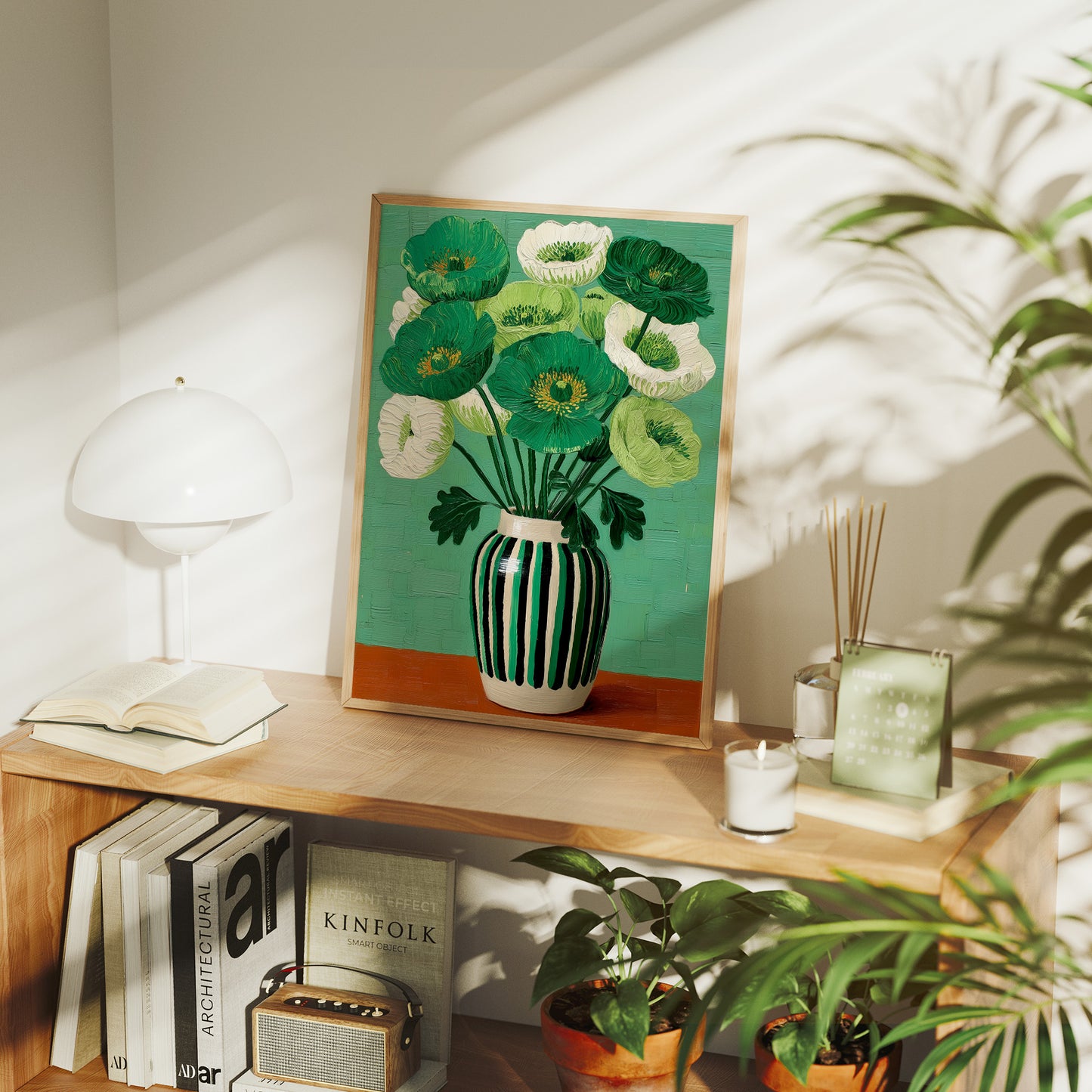 Emerald Poppies Dance In Sunlight