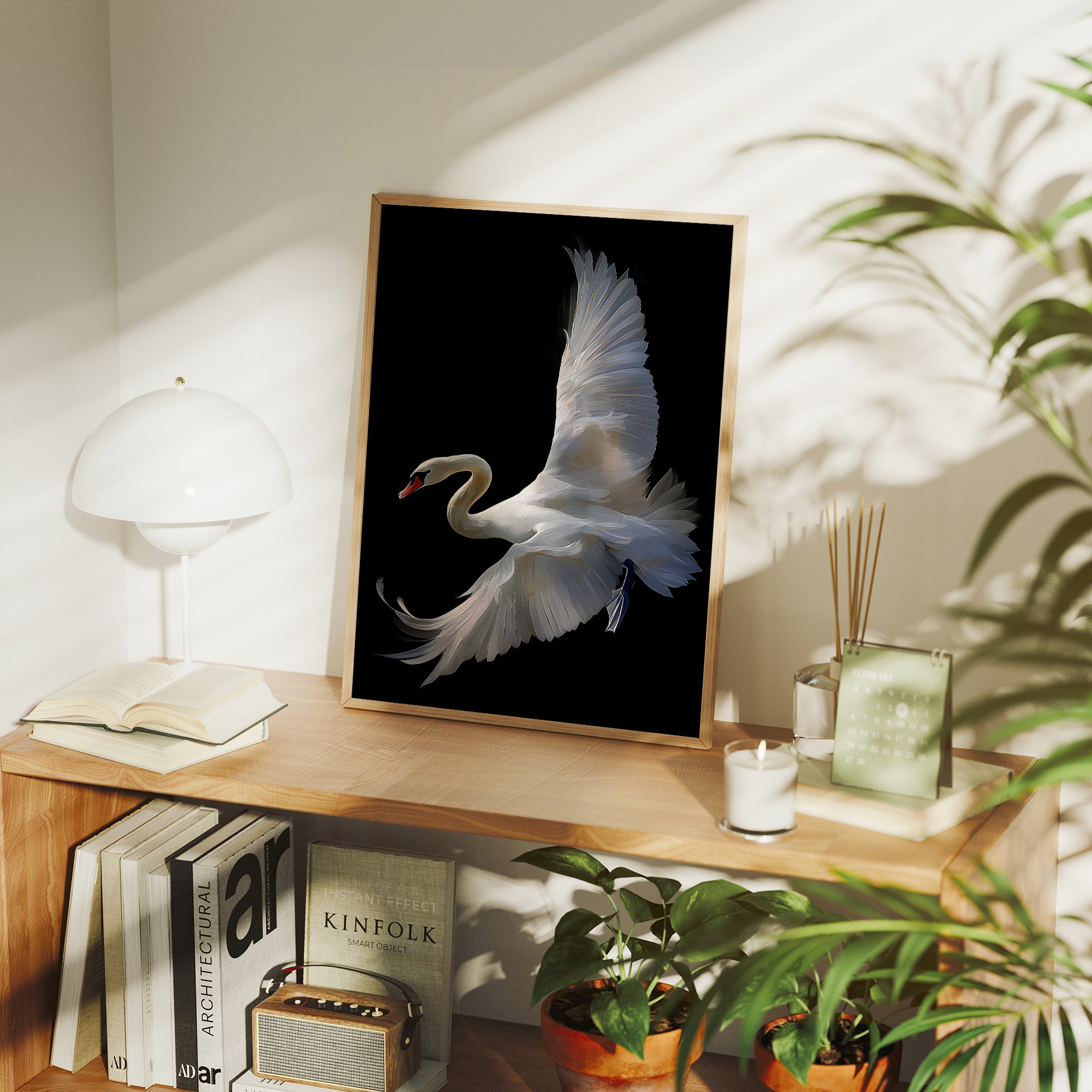 White Swan Graces The Night Bar