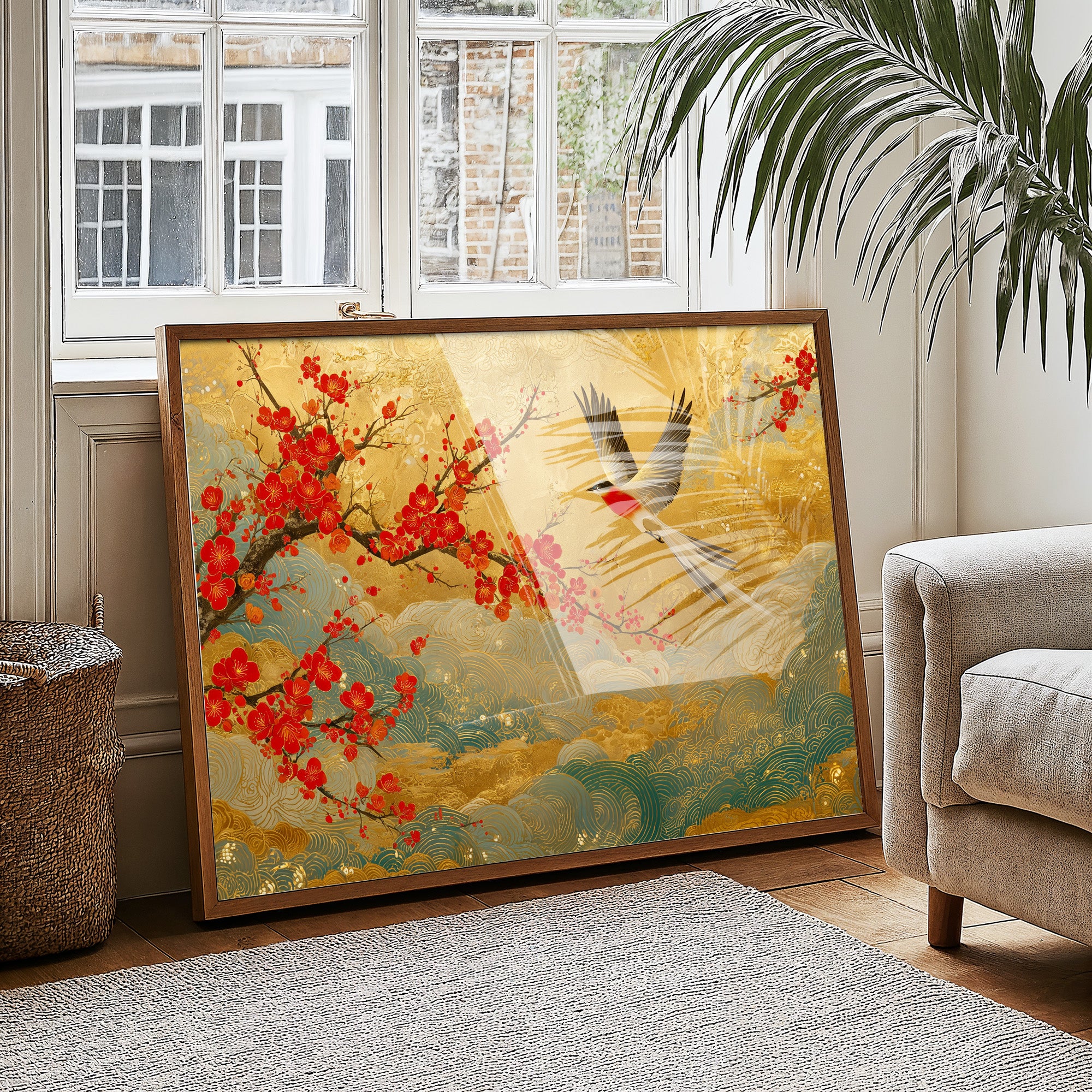 Red Blossoms Chase Morning Light