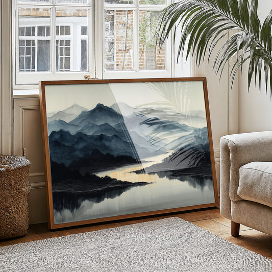 Misty Peaks Mirror Morning Light