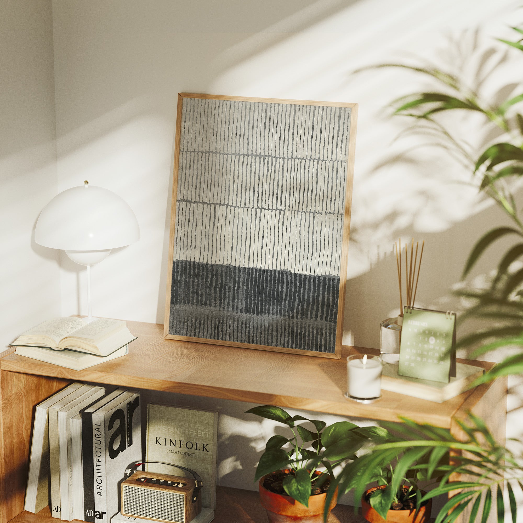 Sunlit Bar Cart Meets Modern Lines