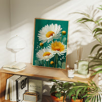 Summer Daisies Dance In Emerald Light