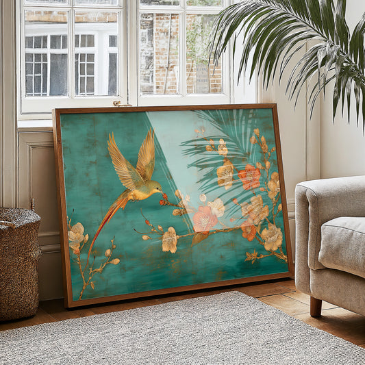 Hummingbird Seeks Morning Plum Blossoms