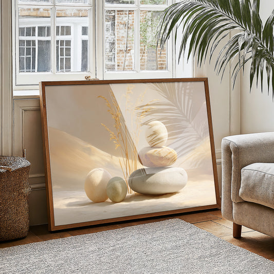 Sunlit Stones Find Morning Balance