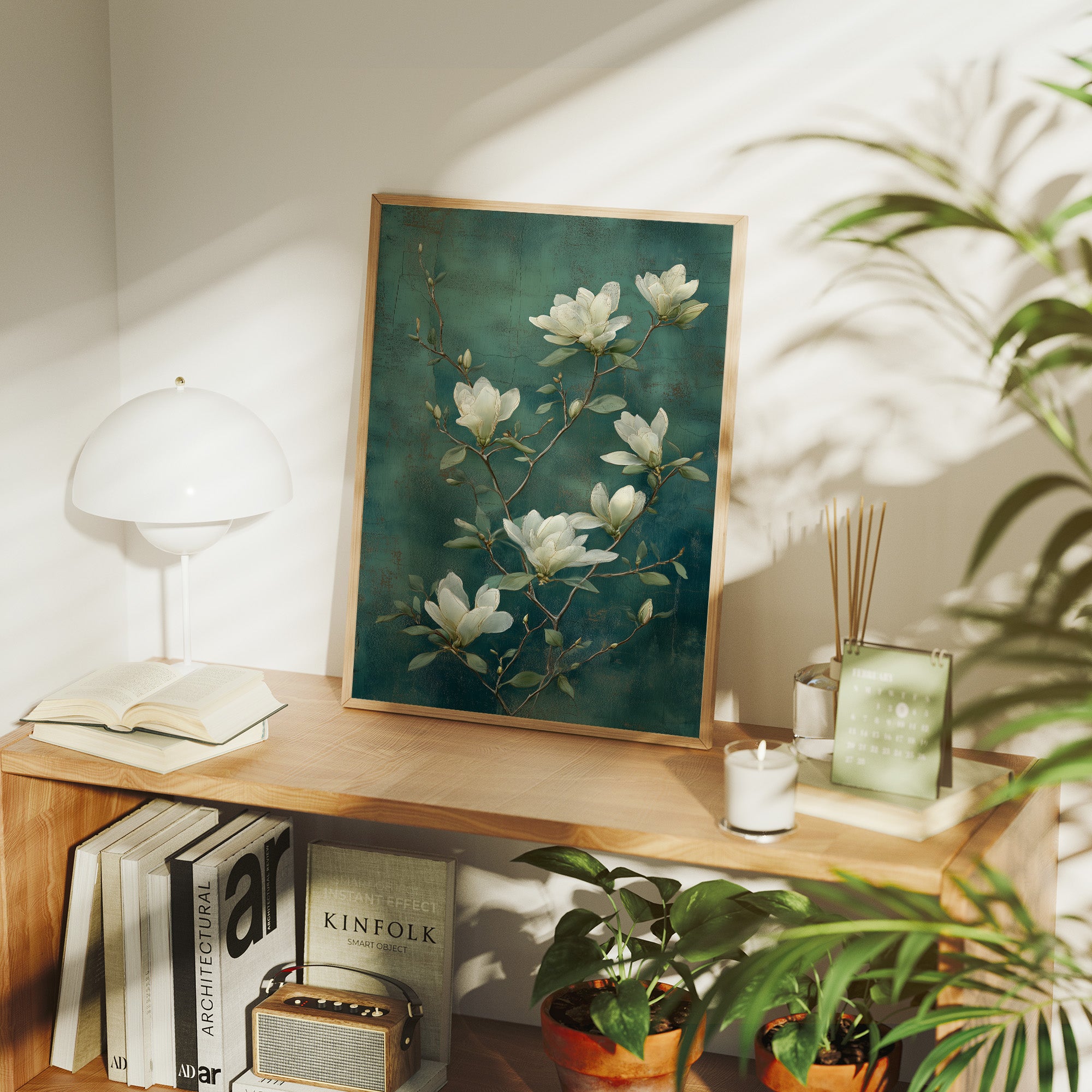 Magnolias Dance In Teal Waters