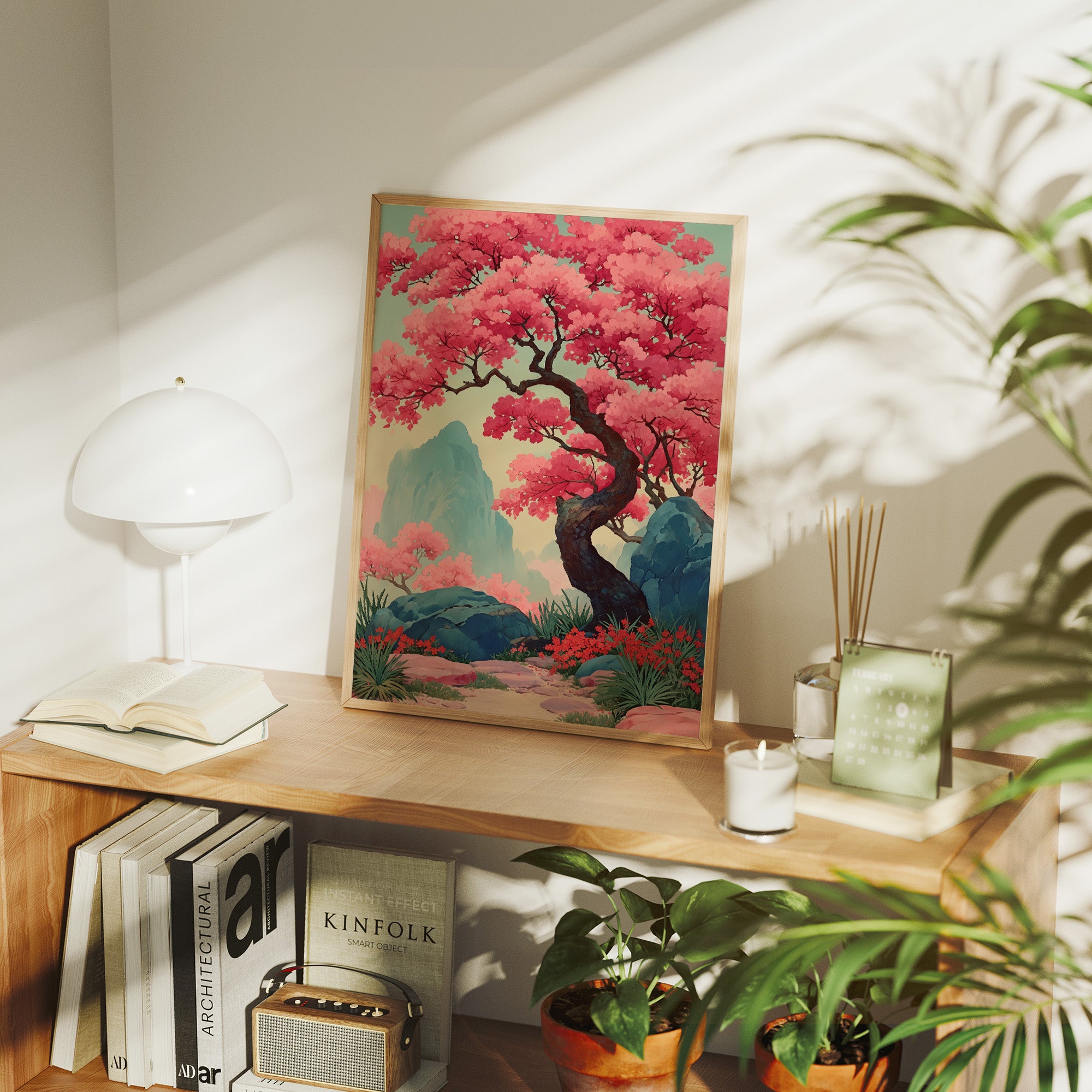 Cherry Blossoms Dance Above Mountains