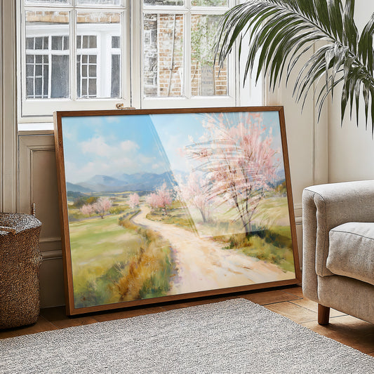 Cherry Blossoms Line Mountain Road