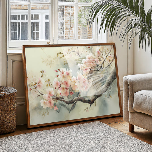 Cherry Blossoms Paint Morning Peace