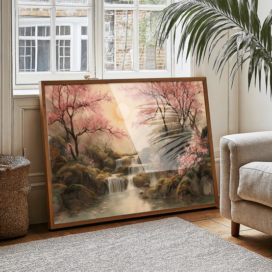 Cherry Blossoms Guard Ancient Waters