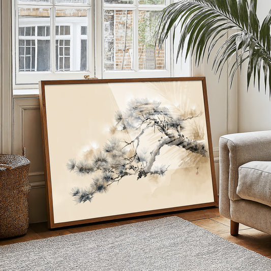 Pine Branch Bends To Morning Light