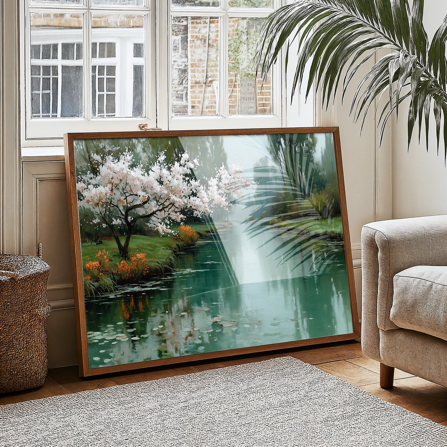 Cherry Blossoms Mirror Morning's Peace