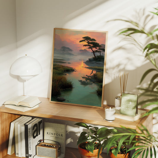 Sunset Lagoon Above Evening Spirits