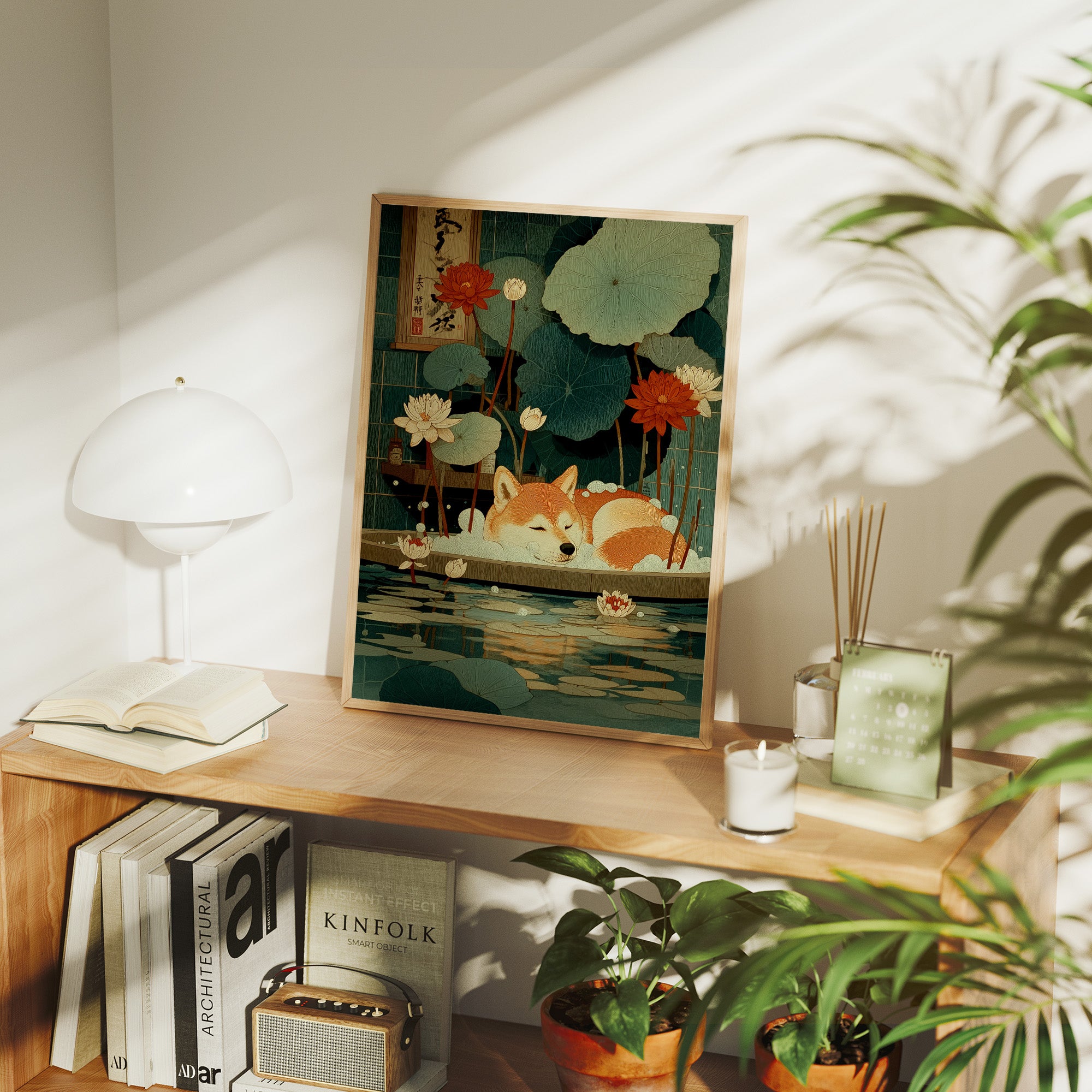 Sleepy Fox Among Lotus Dreams