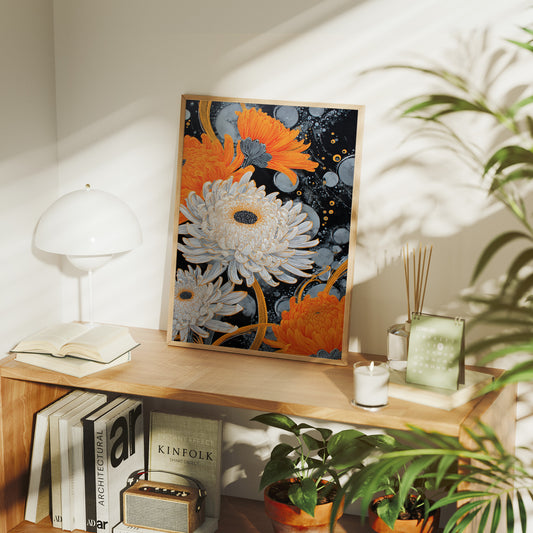 Chrysanthemums Dance Through Midnight Stars