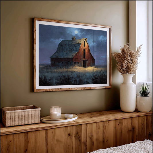 Moonlit Barn Stands Against Time