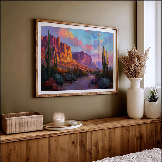 Desert Cliffs Catch Fire Above