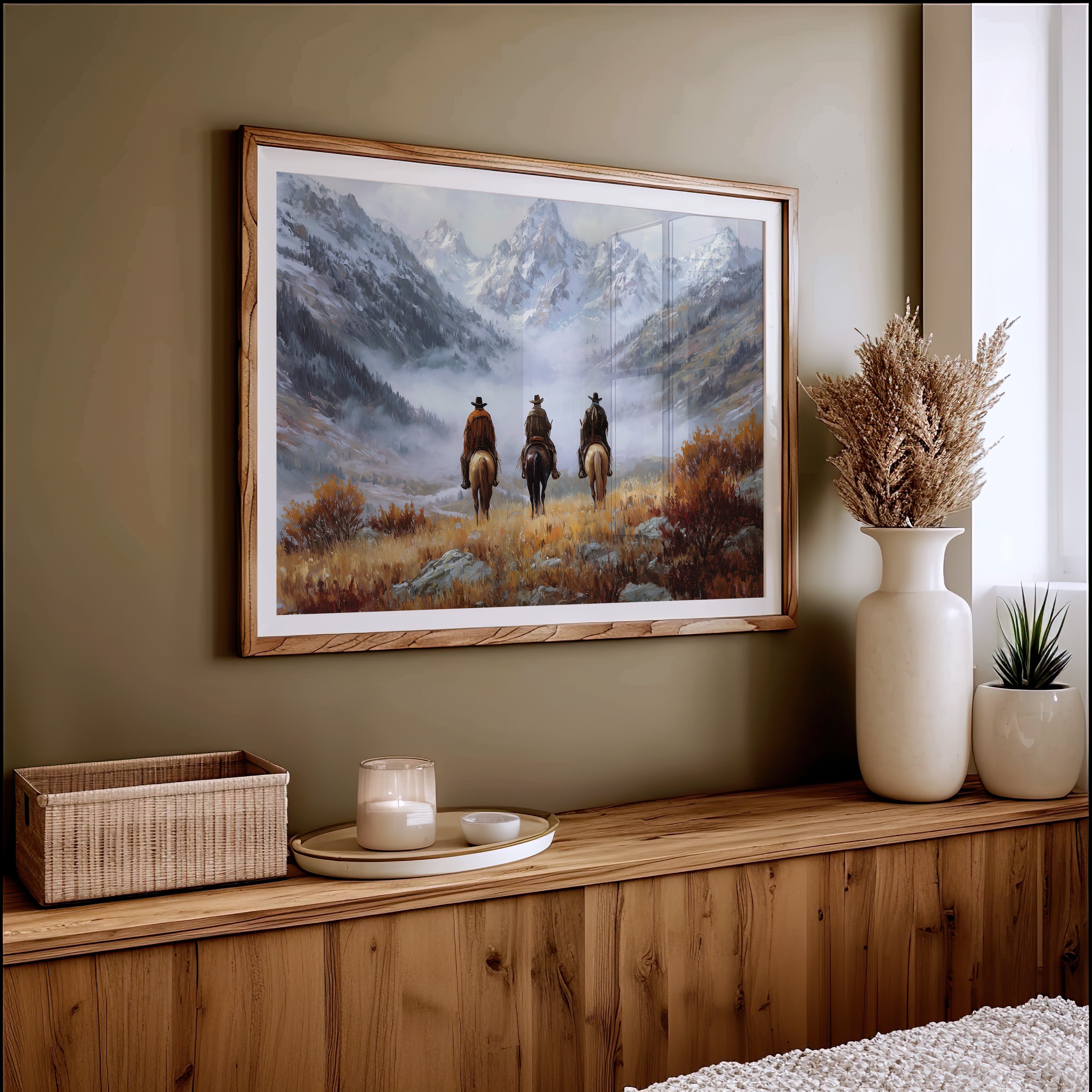 Riders Toward Misty Mountain Peaks