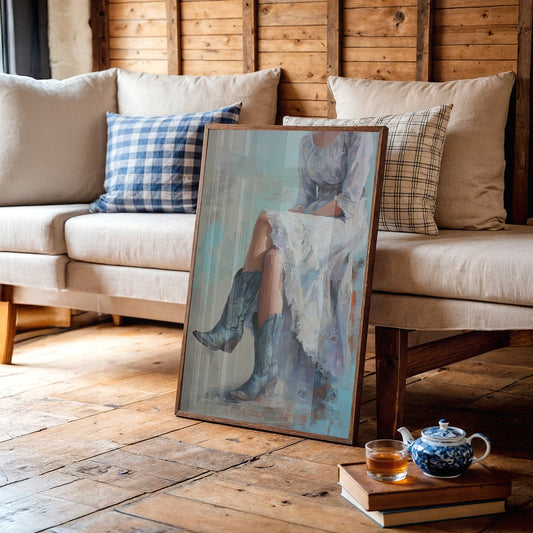 Turquoise Boots Under Lace Skirts