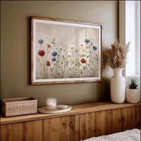 Field Blooms On Vintage Canvas
