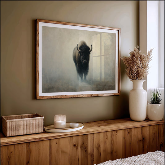 Ancient Power Through Morning Fog