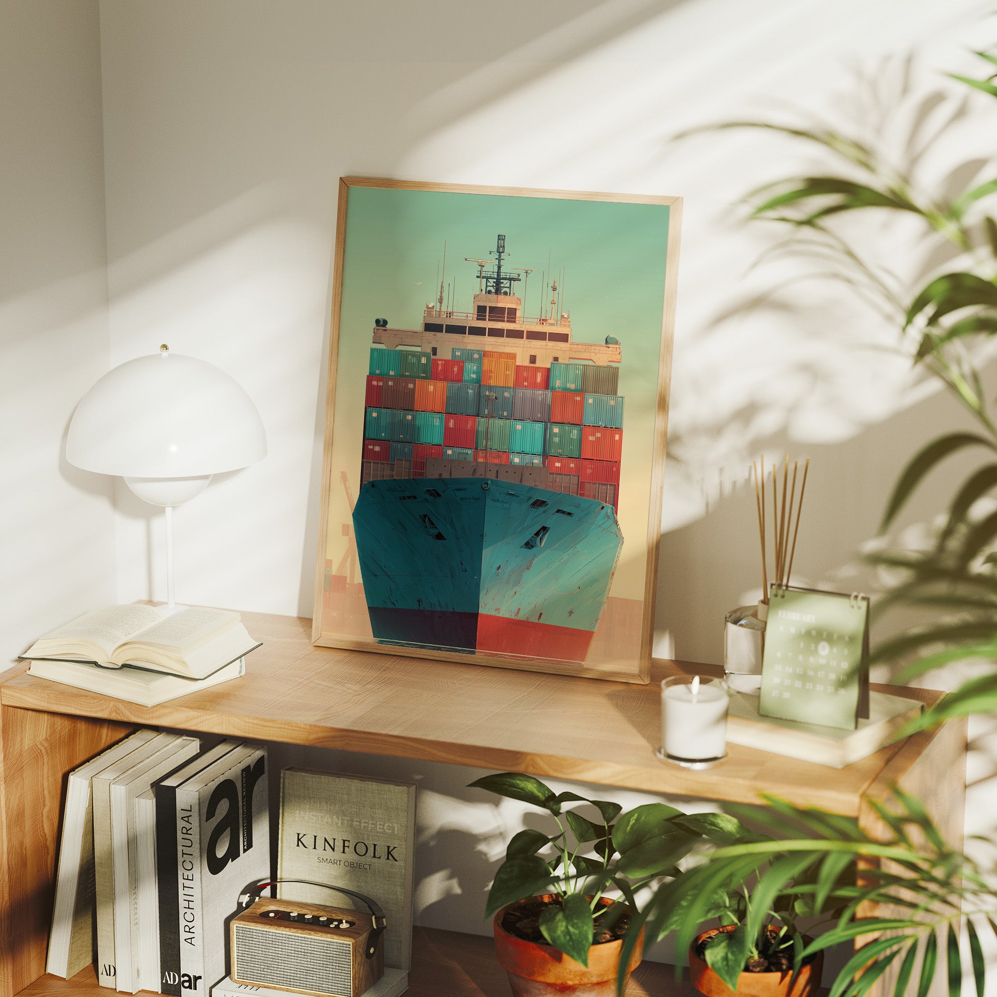 Cargo Vessel In Mint Waters