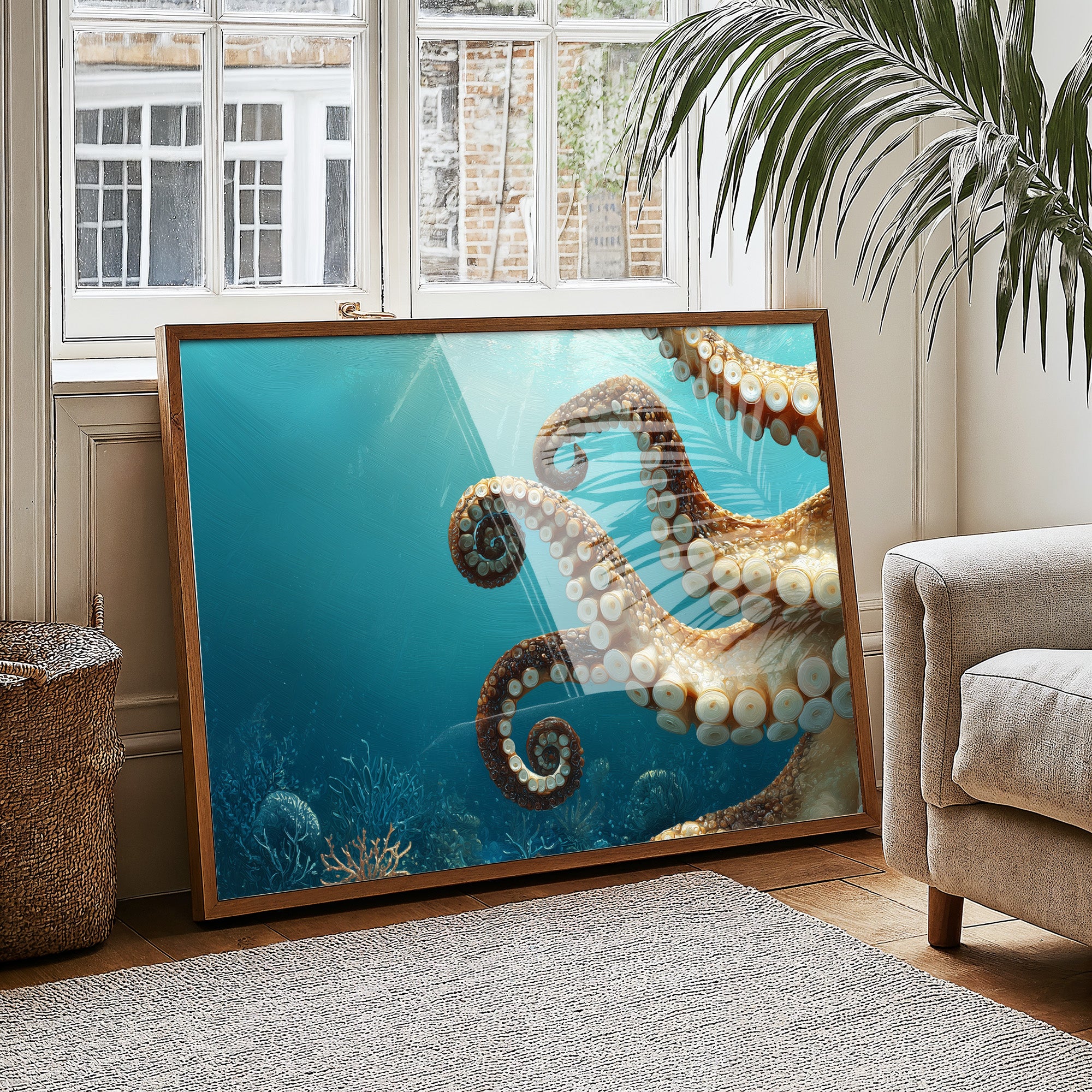 Tentacles Dance In Turquoise Depths