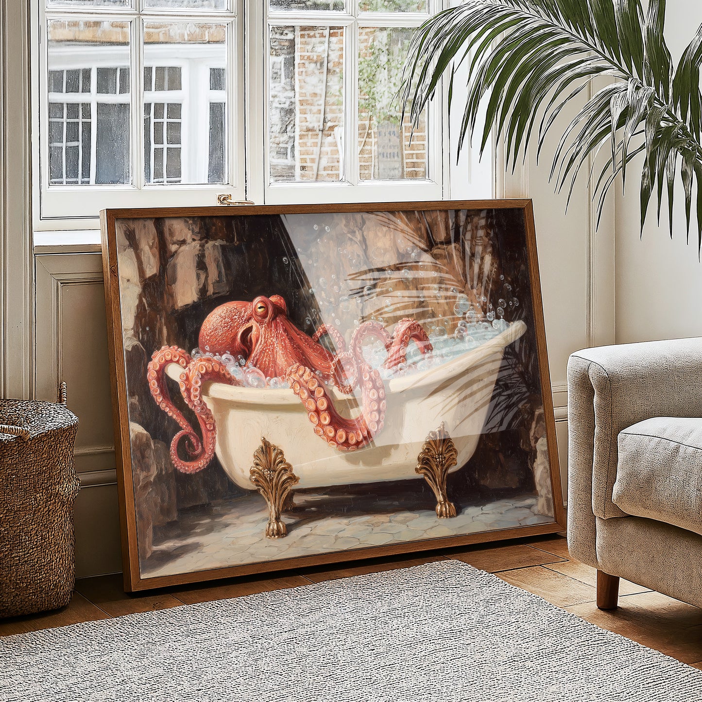 Crimson Tentacles In Vintage Bath