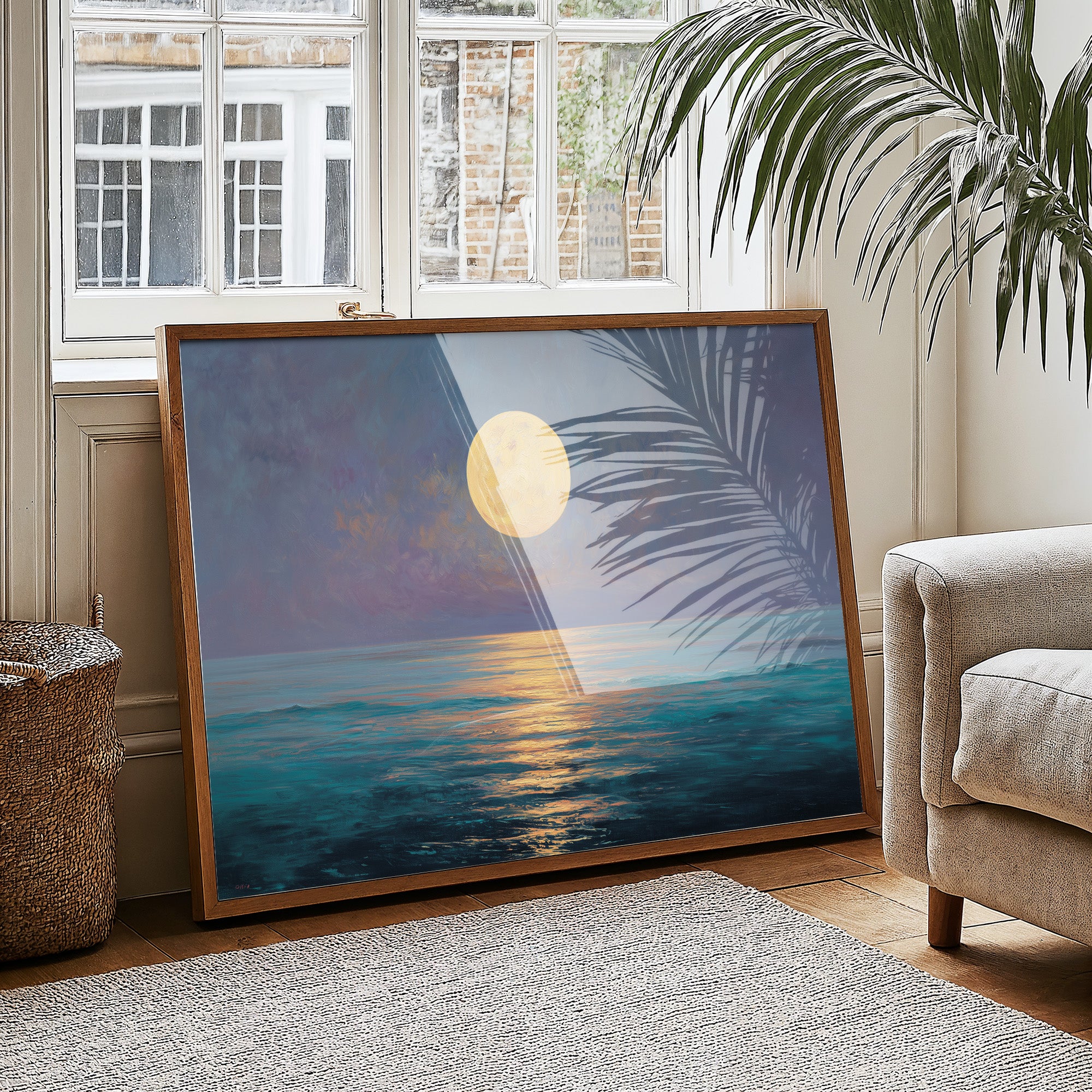 Full Moon Paints Ocean Gold