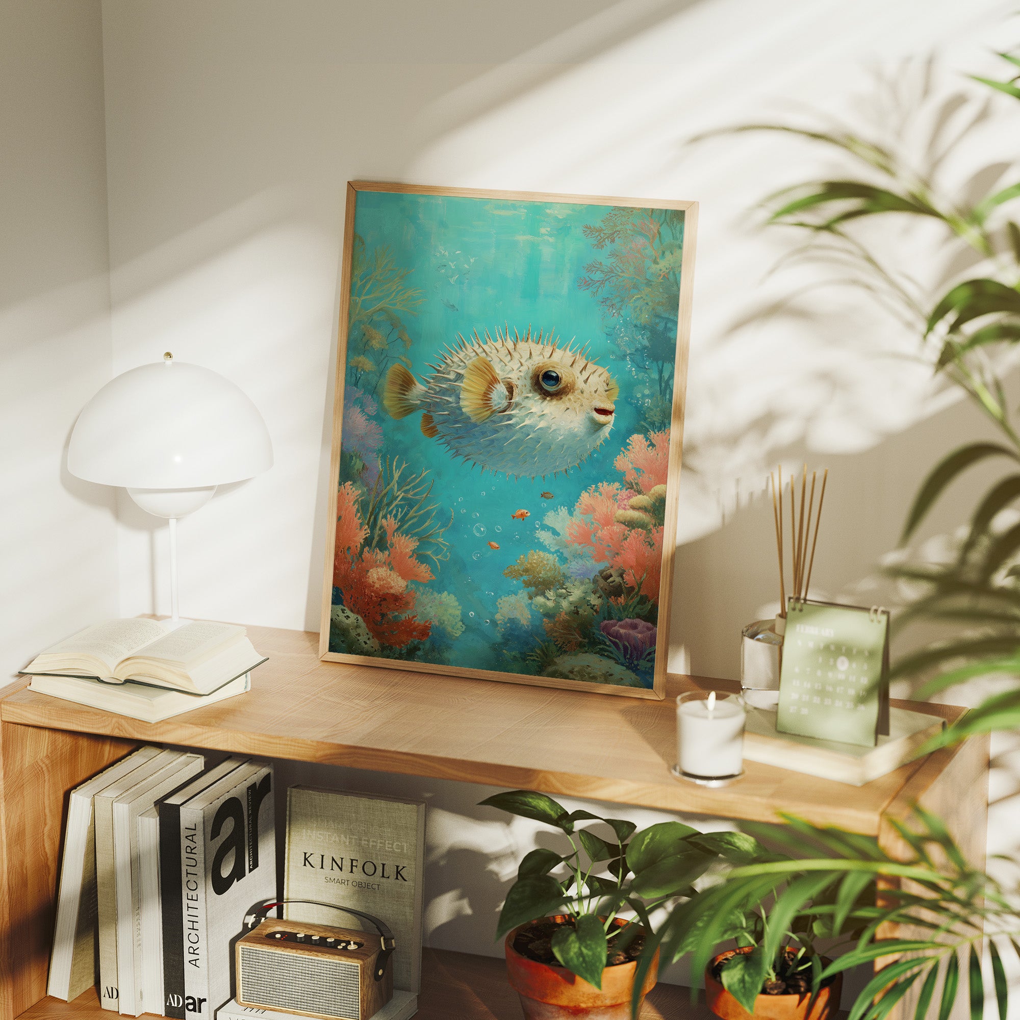 Pufferfish Dances Through Coral Symphony