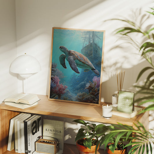 Ancient Voyager In Turquoise Depths